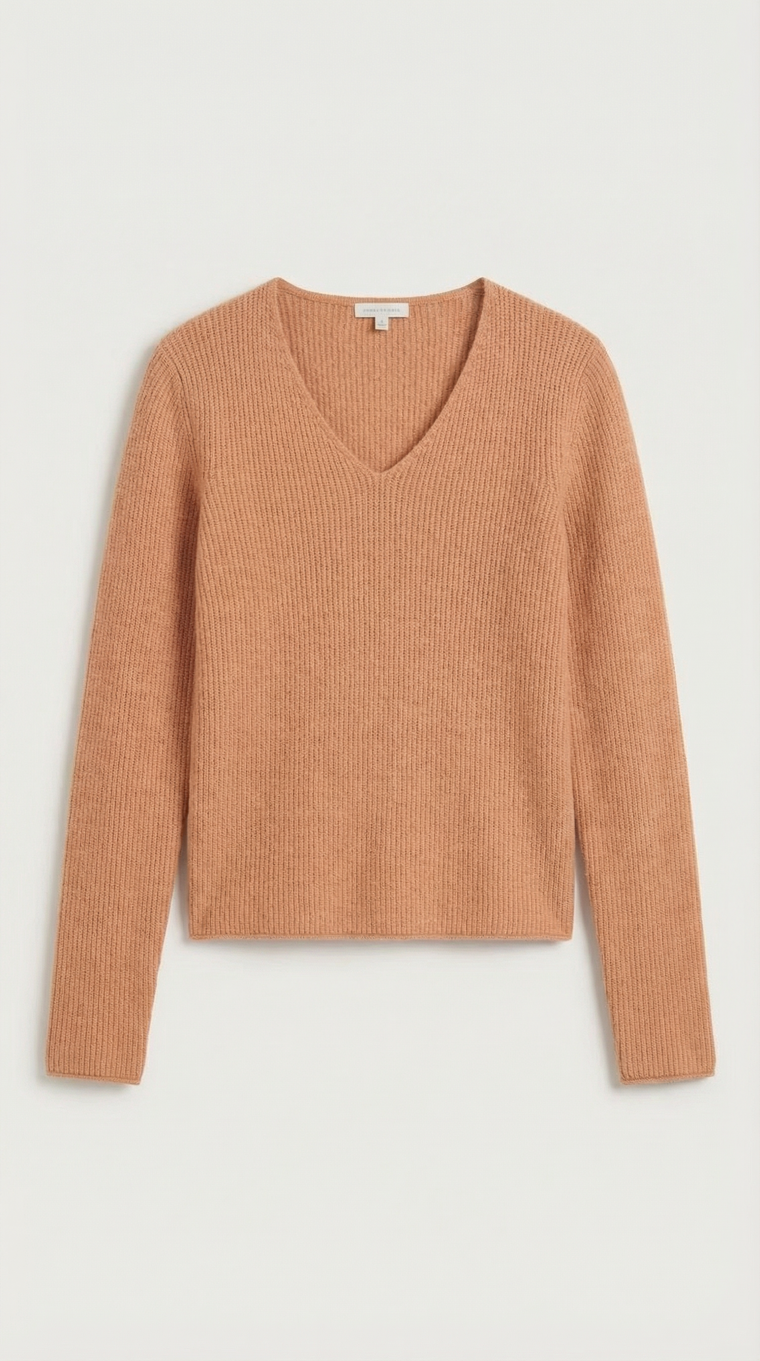 Michelle gerippter Pullover mit V-Ausschnitt