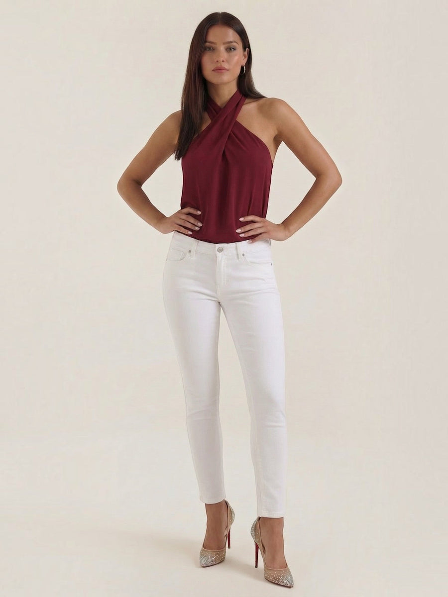 Gina Halter-Top mit Cross-Ausschnitt