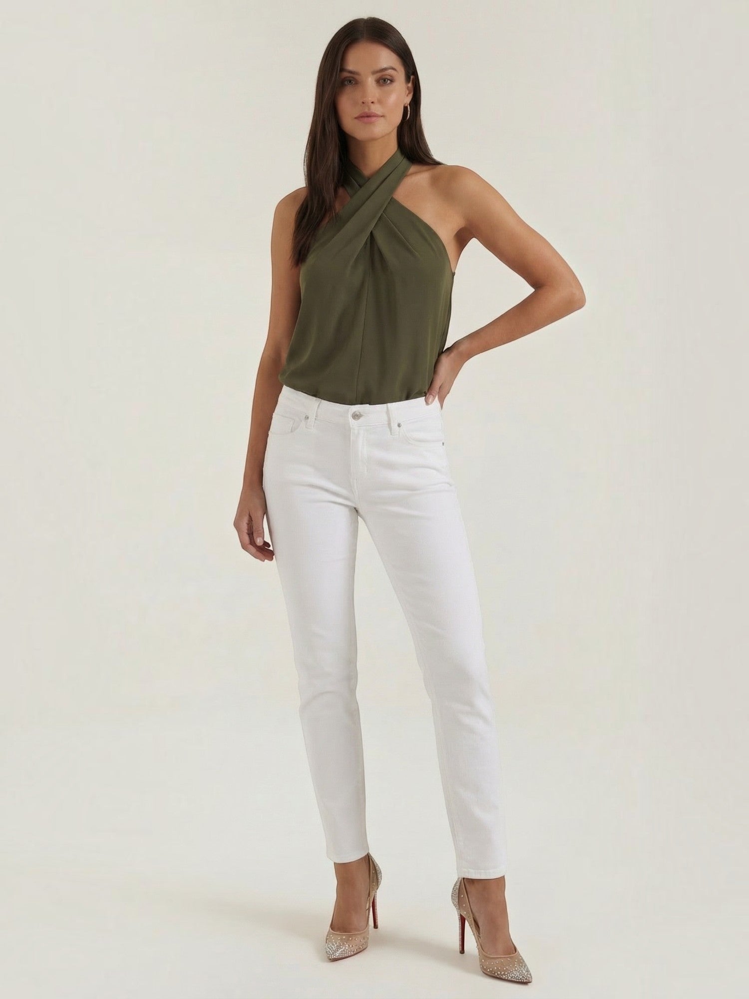Gina Halter-Top mit Cross-Ausschnitt