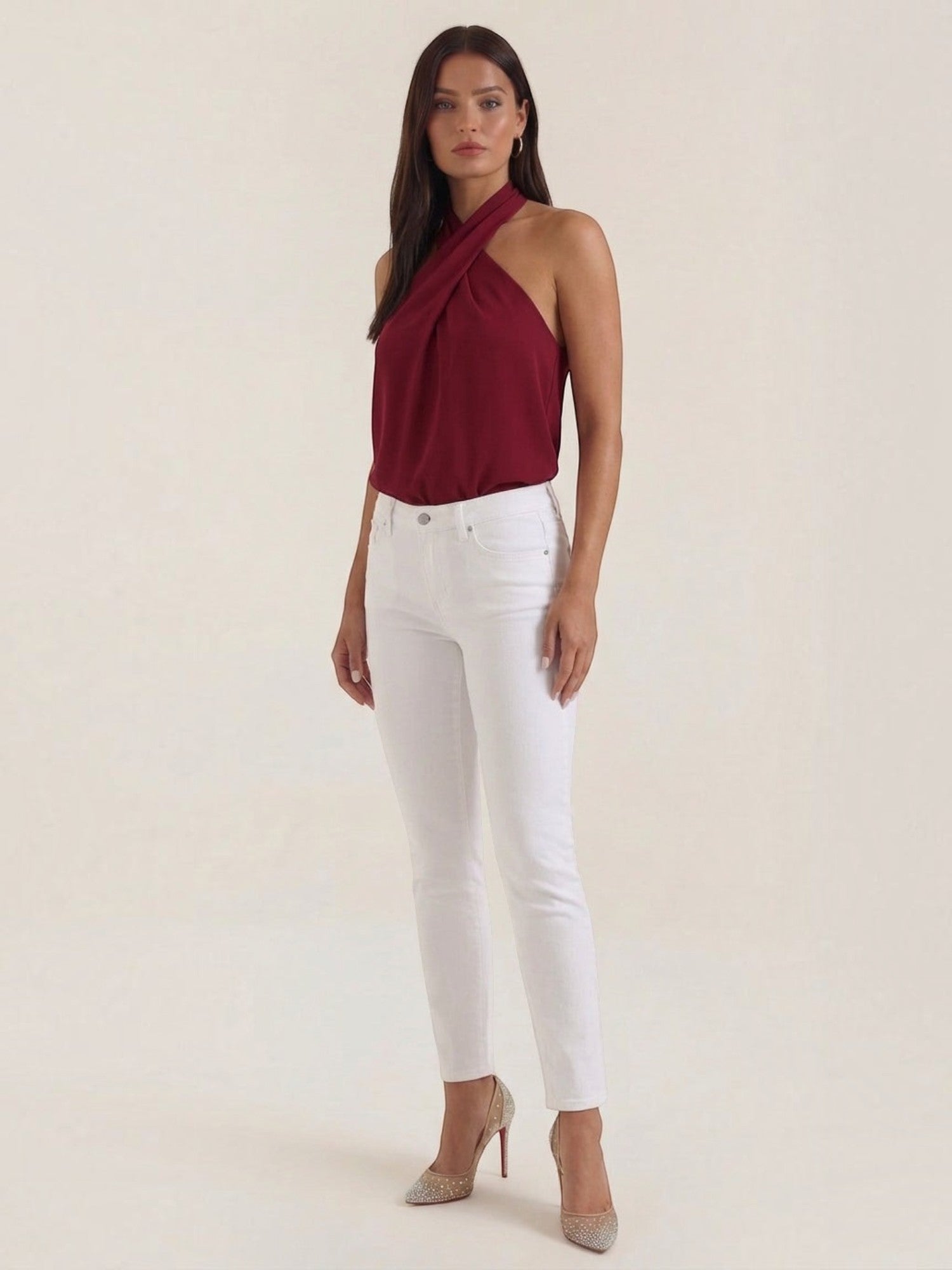 Gina Halter-Top mit Cross-Ausschnitt