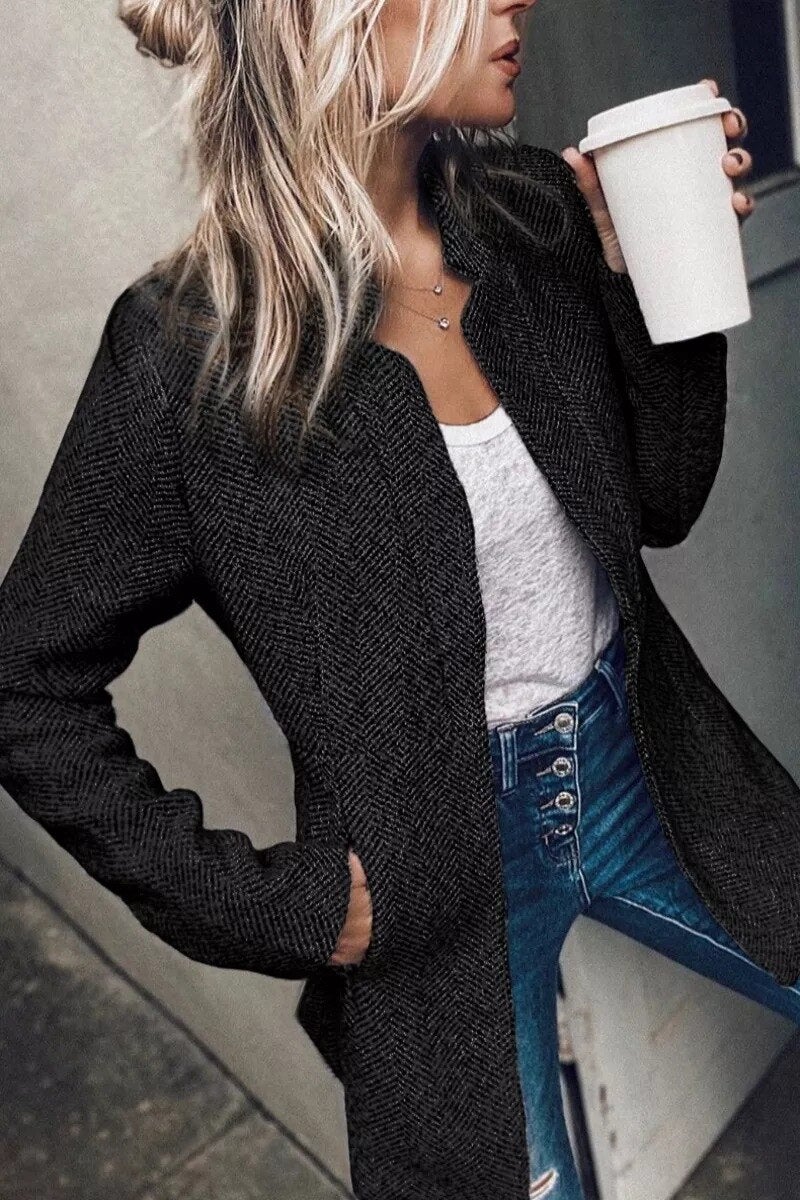 Verena Blazer mit Fischgrätmuster