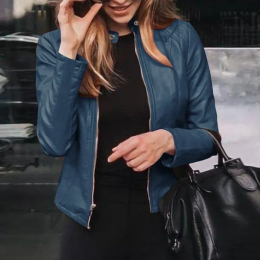 Arielle Kunstlederjacke mit Stehkragen
