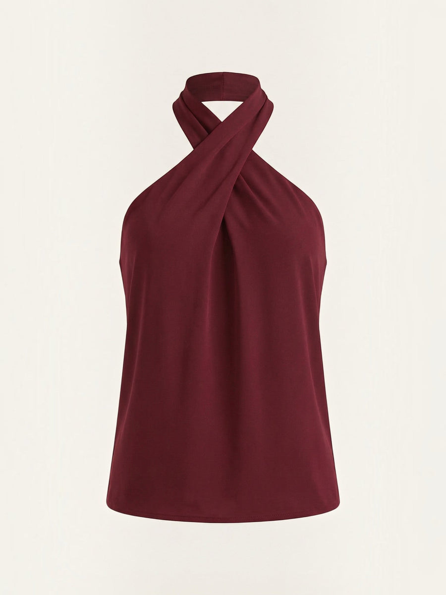 Gina Halter-Top mit Cross-Ausschnitt