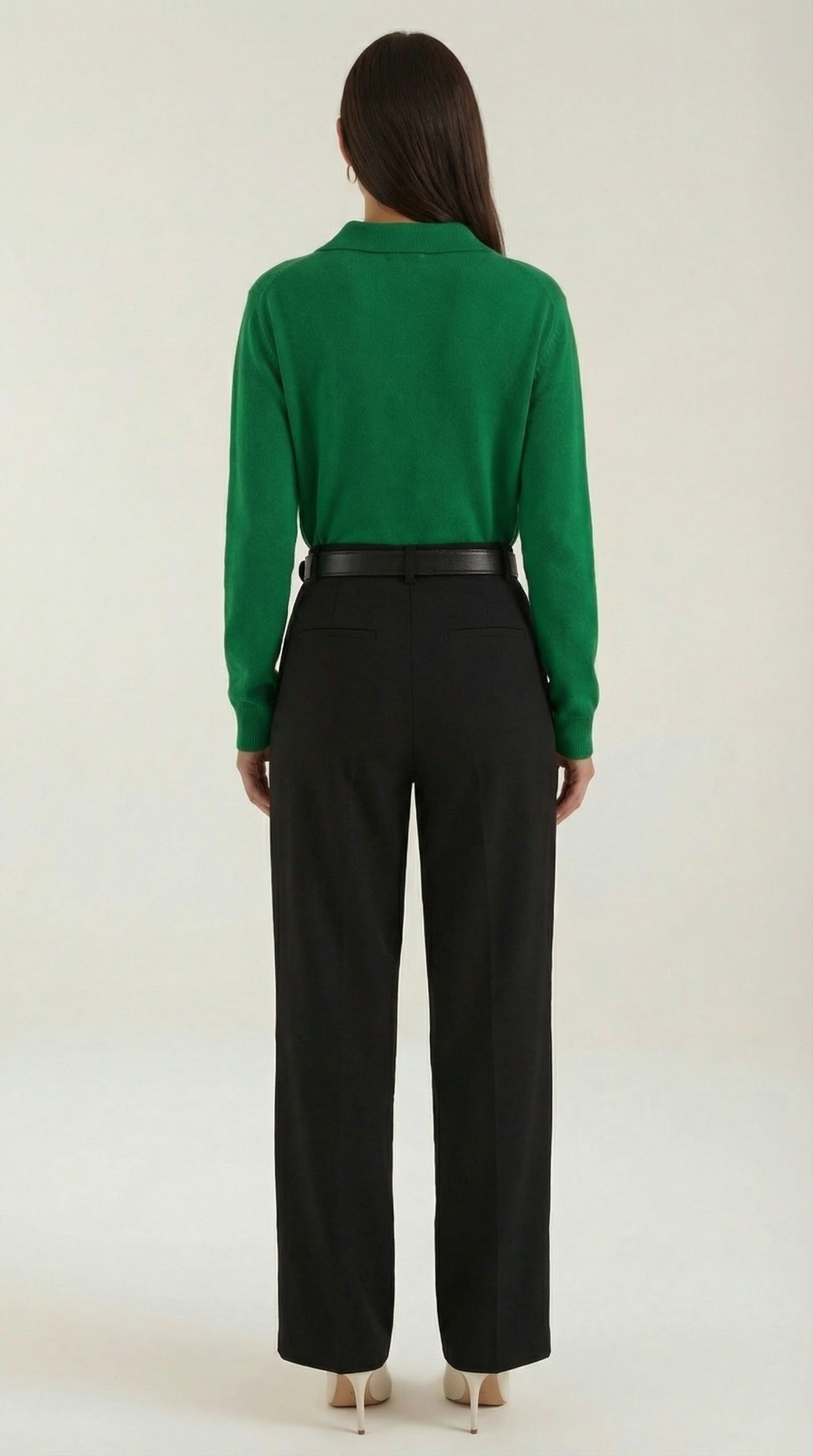 Margaret Freizeit-Polo-Pullover mit V-Ausschnitt