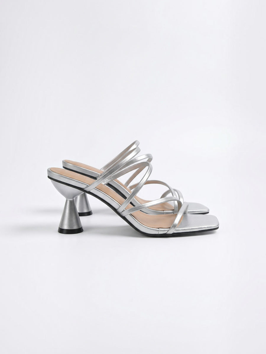 Saphira Damen Sandalen | Kunstleder, Kegelförmiger Skulpturabsatz, Bequem - 13