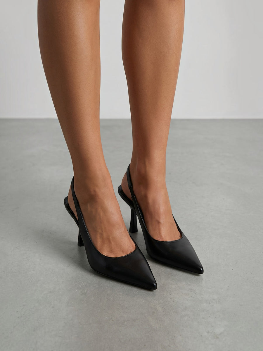 Nora Damen Pumps | PU-Leder Slingback, Eleganter Absatz - 6