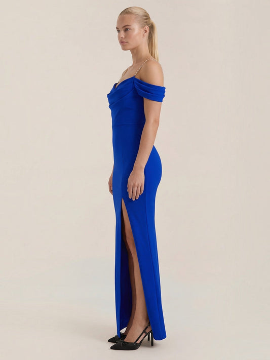 Daphne Off Shoulder Slit Maxi Dress