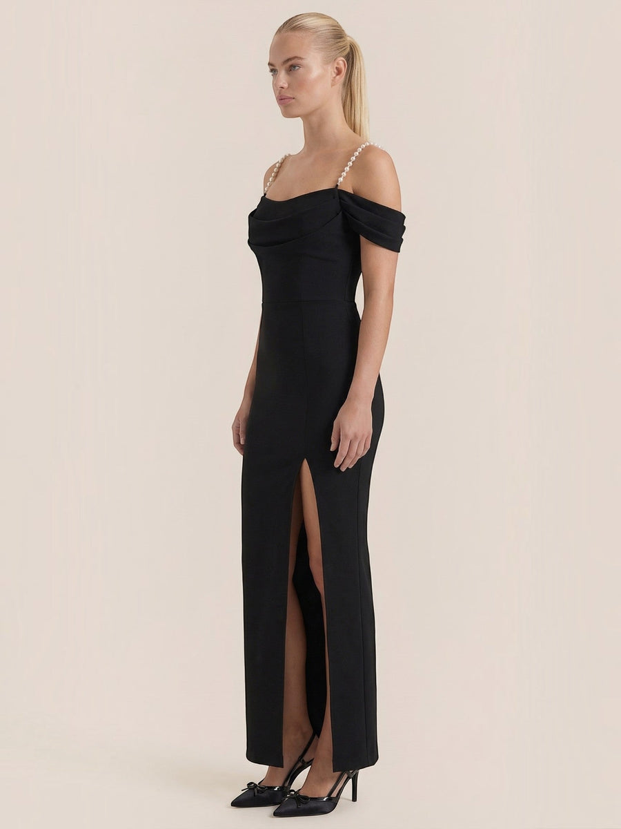 Daphne Off Shoulder Slit Maxi Dress