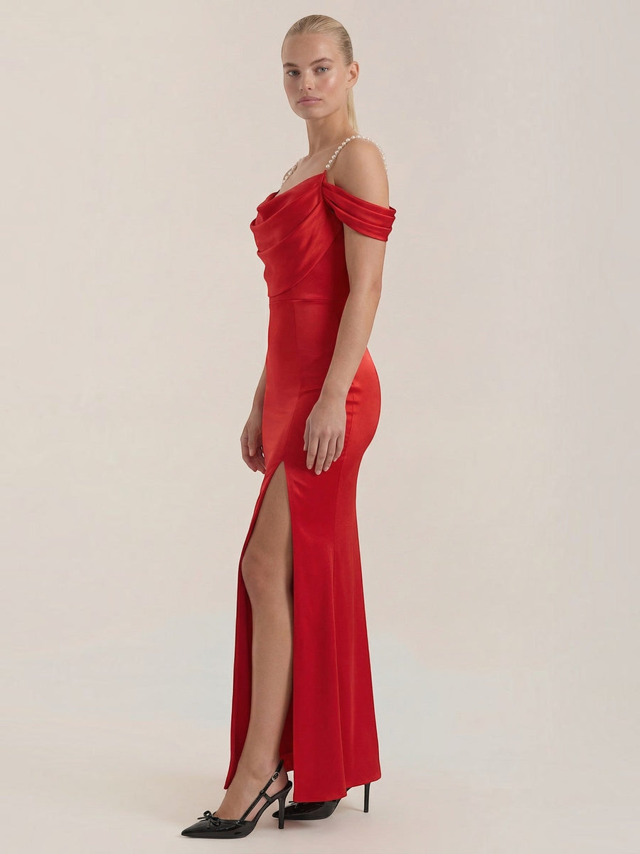 Daphne Off Shoulder Slit Maxi Dress