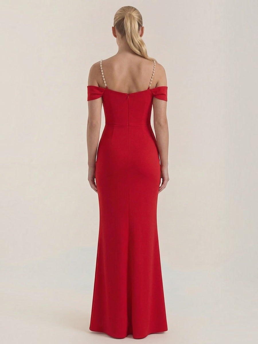 Daphne Off Shoulder Slit Maxi Dress