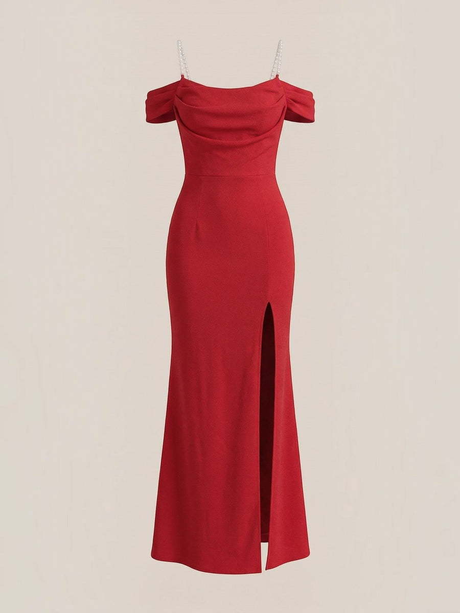 Daphne Off Shoulder Slit Maxi Dress