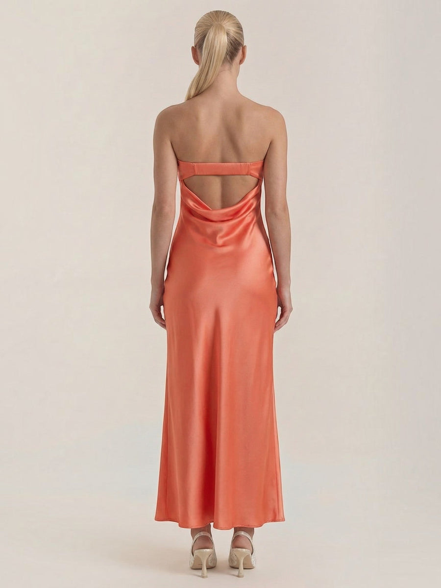 Elsa Schulterfreies Maxi-Abendkleid