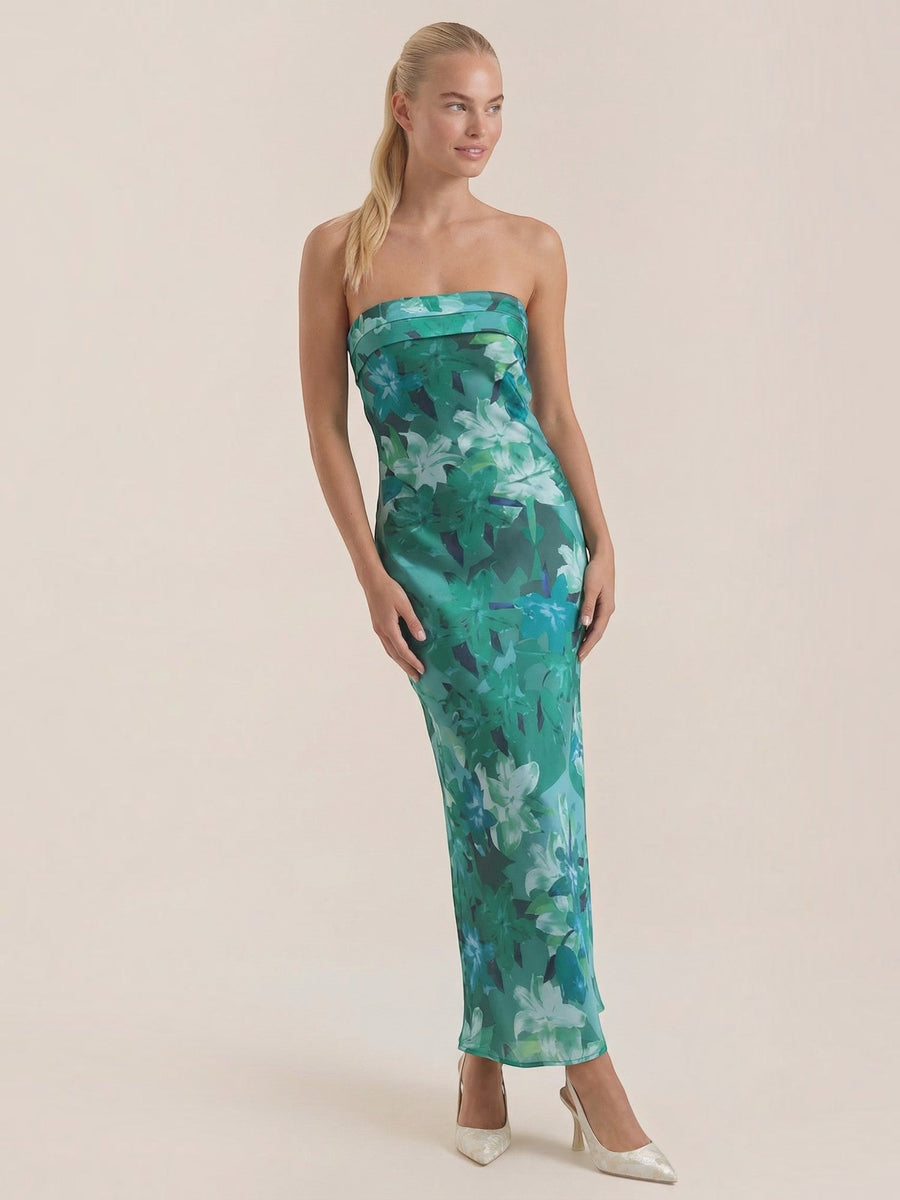 Elsa Schulterfreies Maxi-Abendkleid