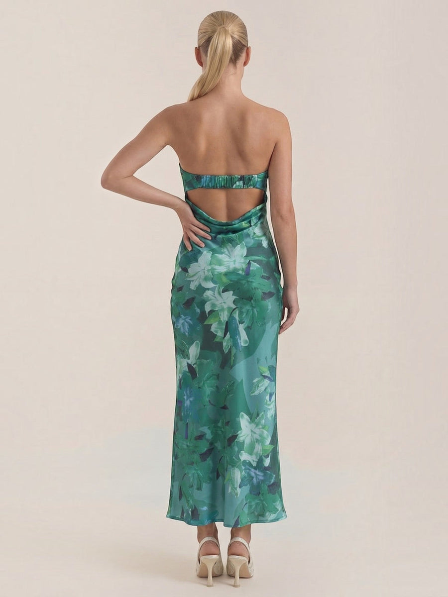 Elsa Schulterfreies Maxi-Abendkleid