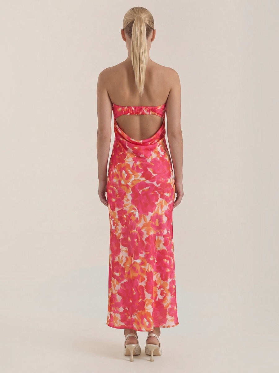 Elsa Schulterfreies Maxi-Abendkleid