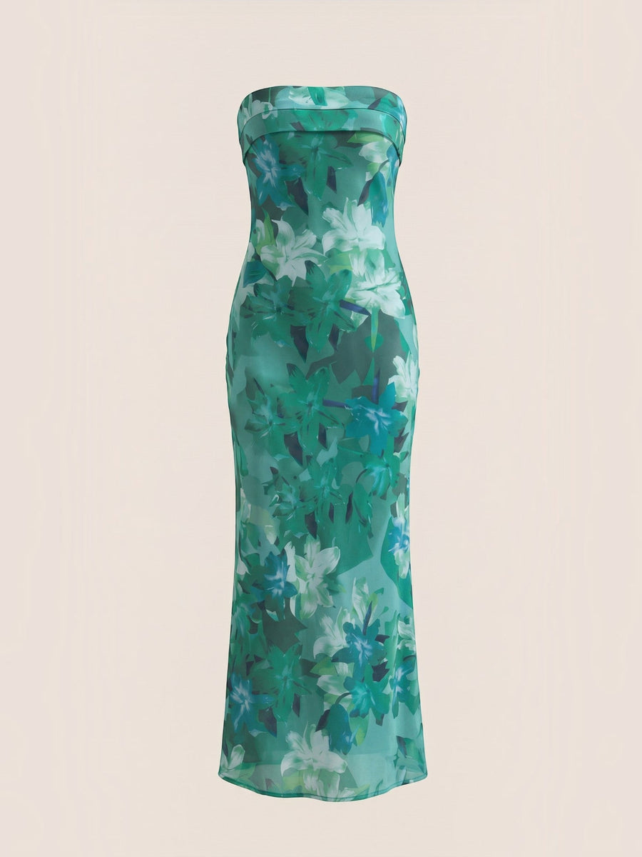 Elsa Schulterfreies Maxi-Abendkleid