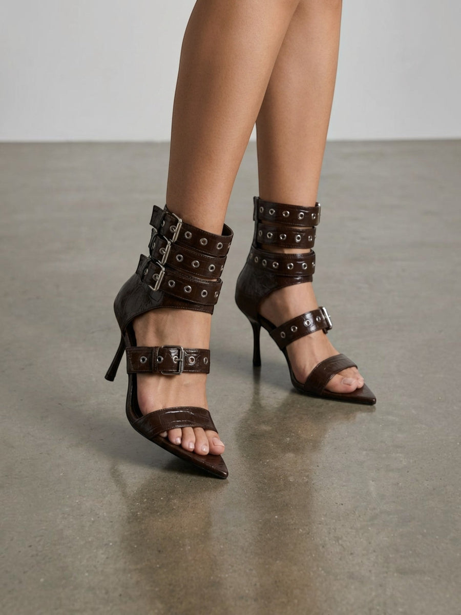 Elenique High Heel Sandaletten mit Schnallen