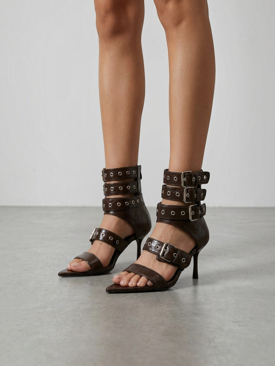 Elenique High Heel Sandaletten mit Schnallen
