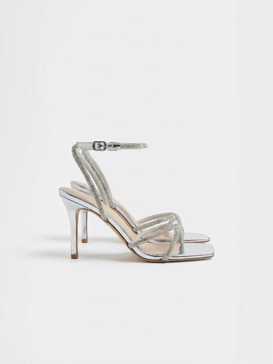 Maravelle High Heel Sandaletten mit Strassriemchen