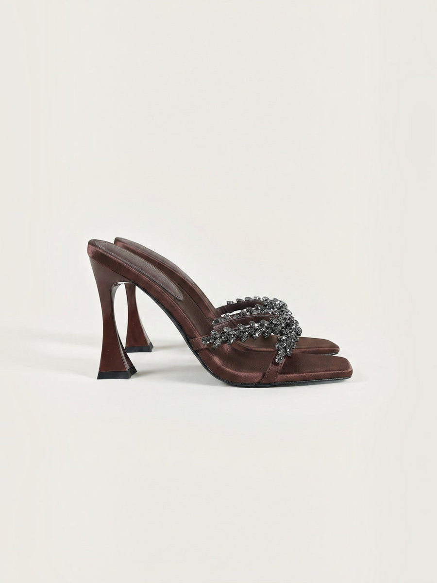 Jesselle High Heel Mules mit Strassriemchen