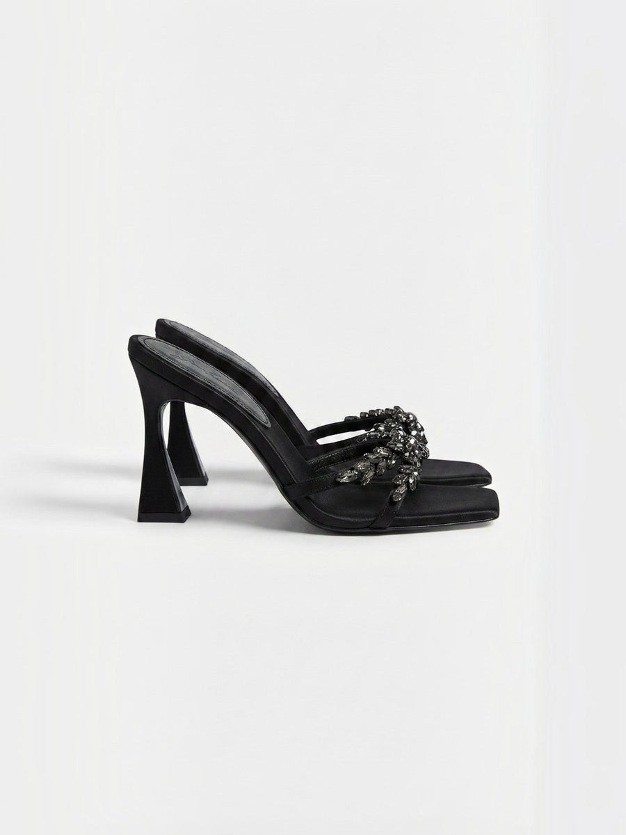Jesselle High Heel Mules mit Strassriemchen