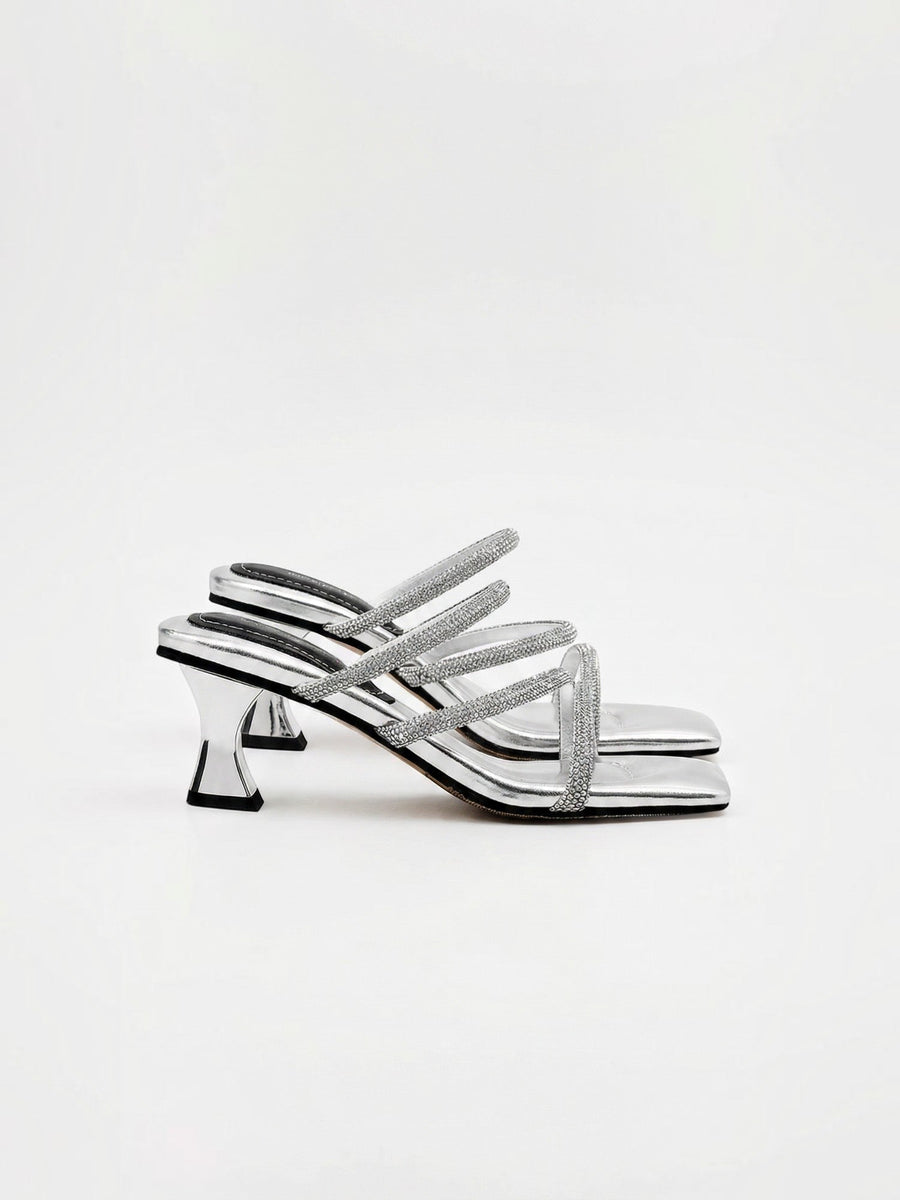 Lareina High Heel Sandaletten mit Strassriemchen