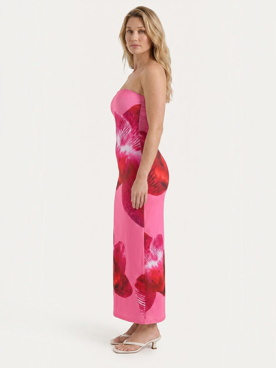 Dena Maxikleid Bandeau mit Blumenprint