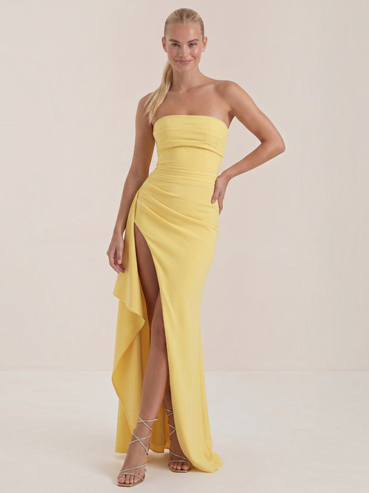Sienna Maxi Abendkleid Bandeau mit Beinschlitz