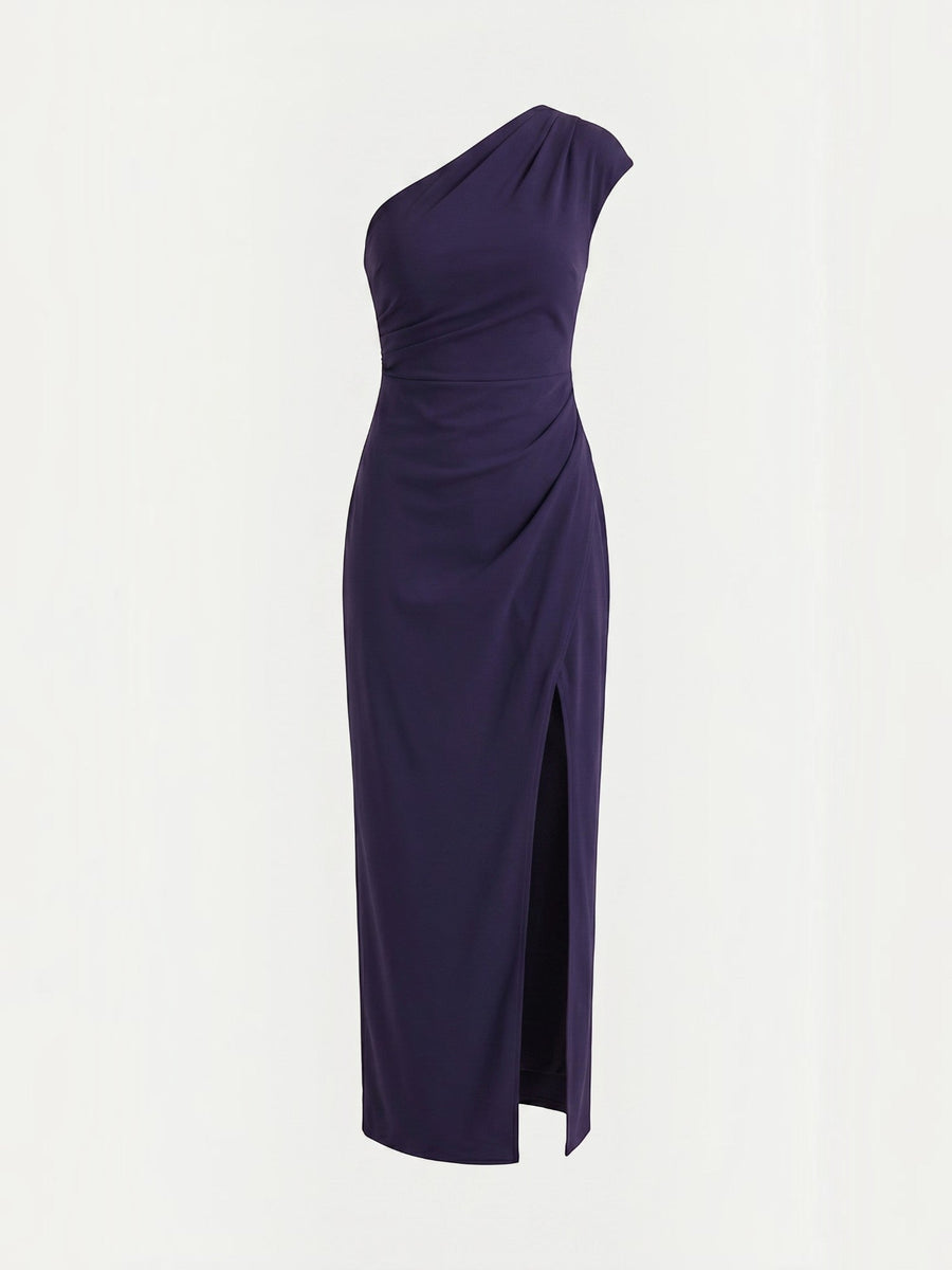 Fern Maxi Abendkleid One Shoulder mit Beinschlitz