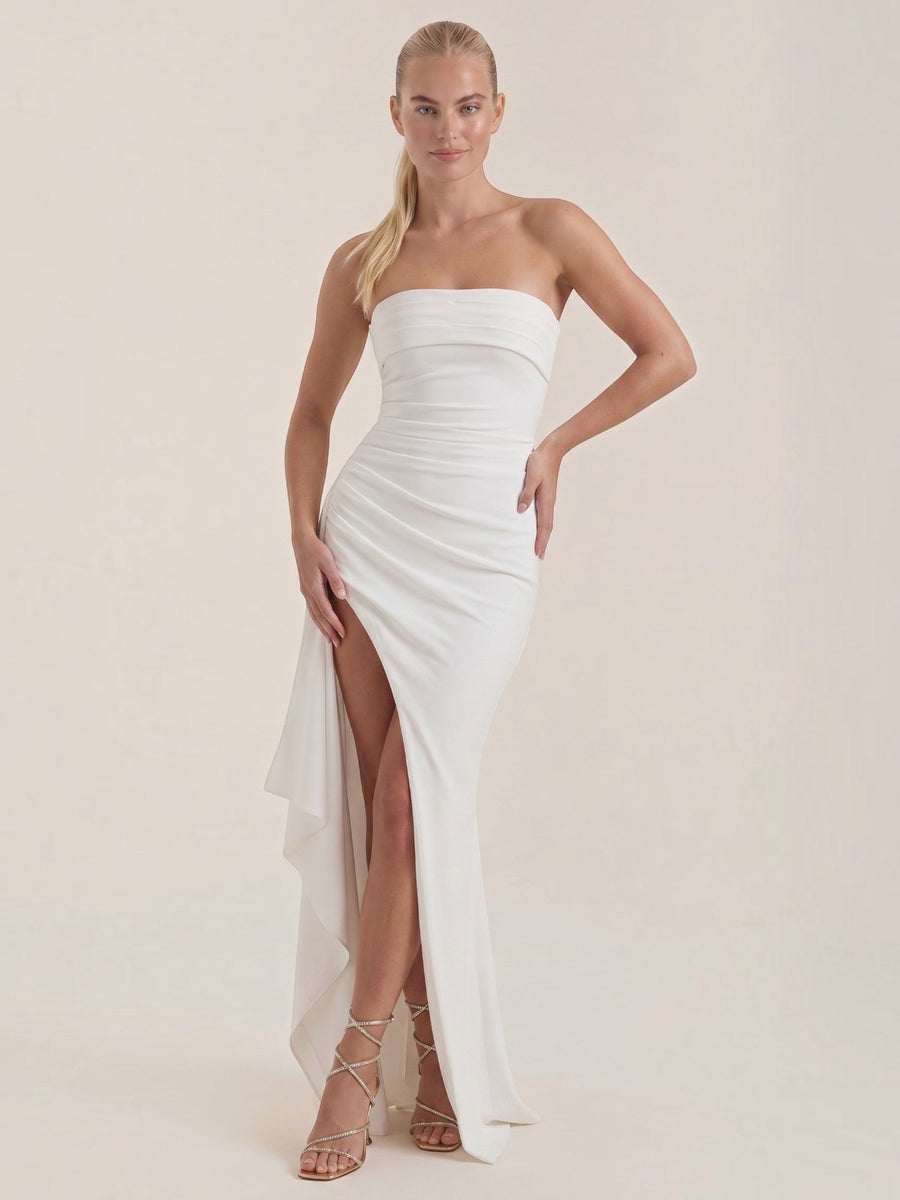 Sienna Maxi Abendkleid Bandeau mit Beinschlitz