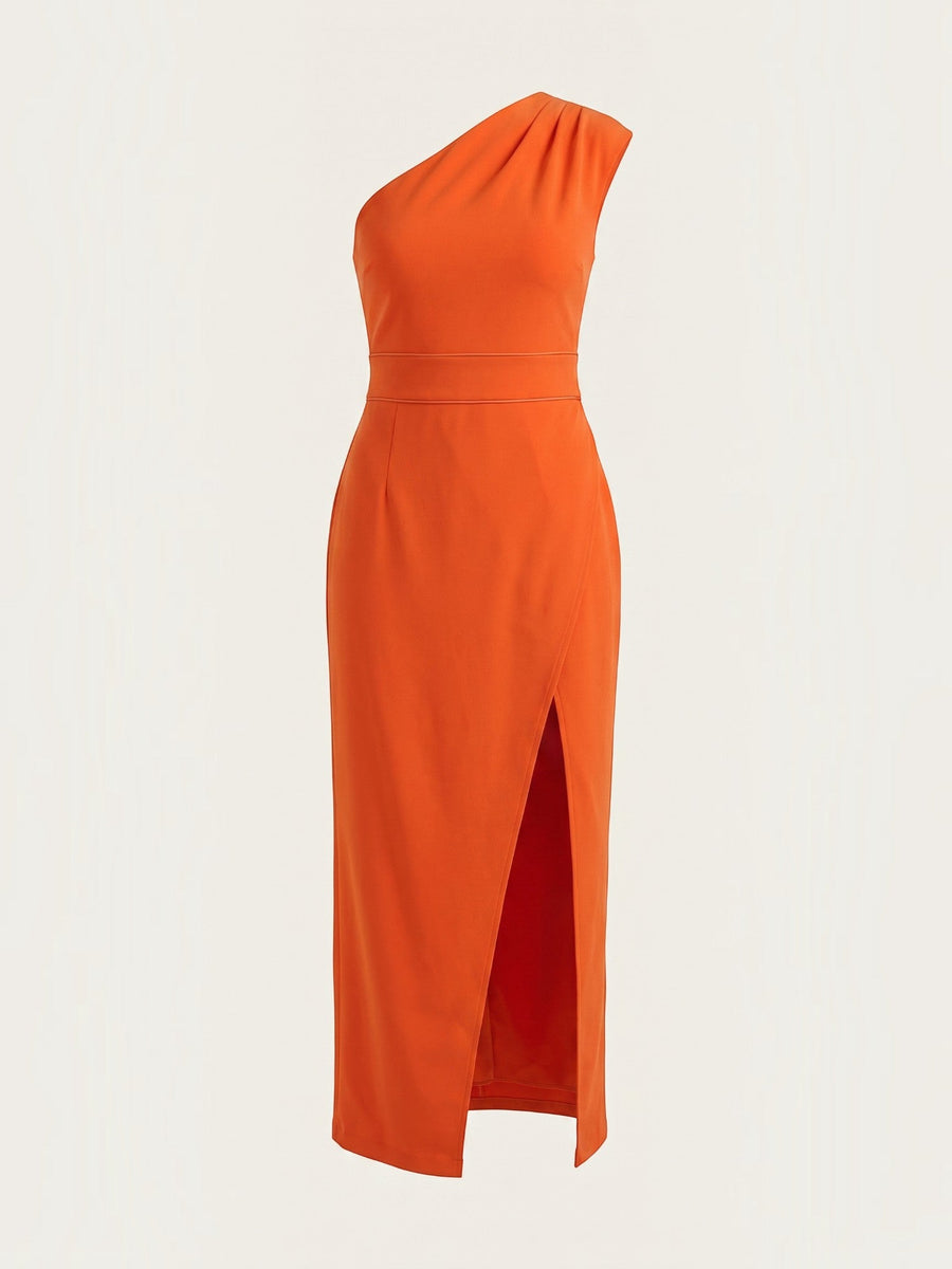 Fern Maxi Abendkleid One Shoulder mit Beinschlitz