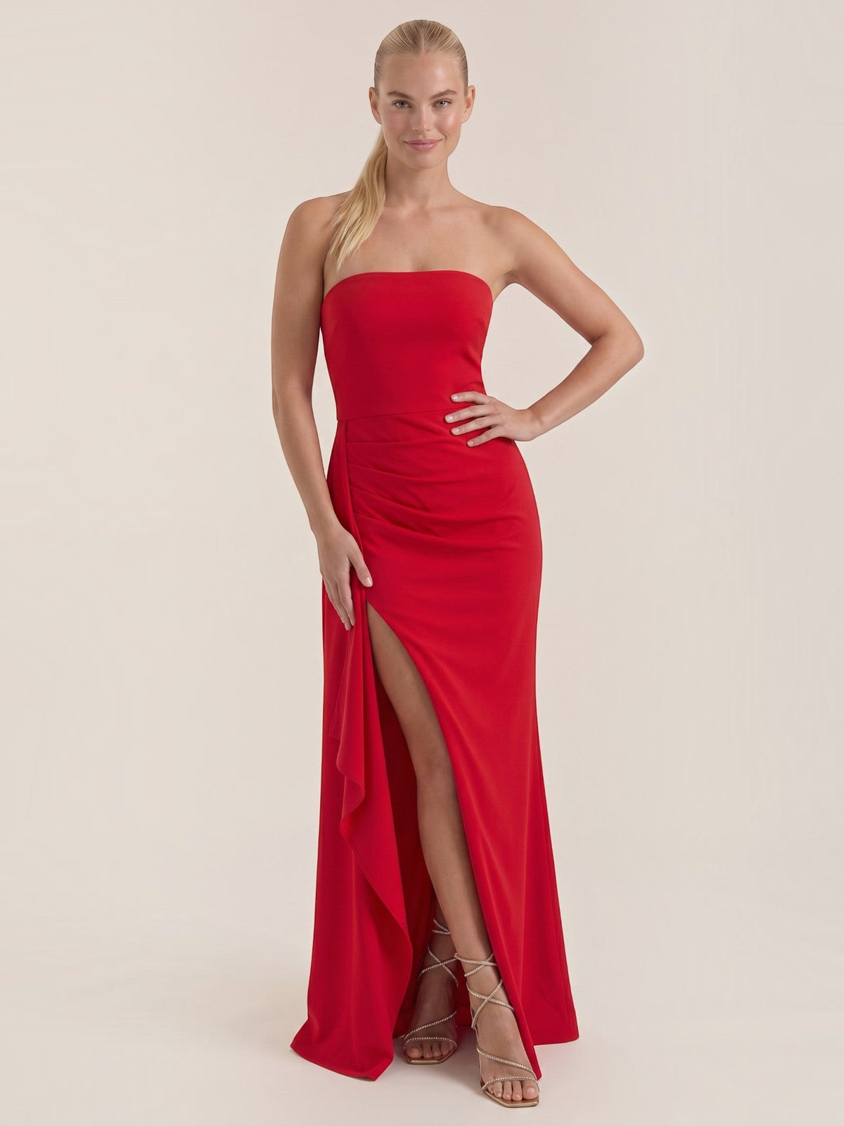 Sienna Maxi Abendkleid Bandeau mit Beinschlitz