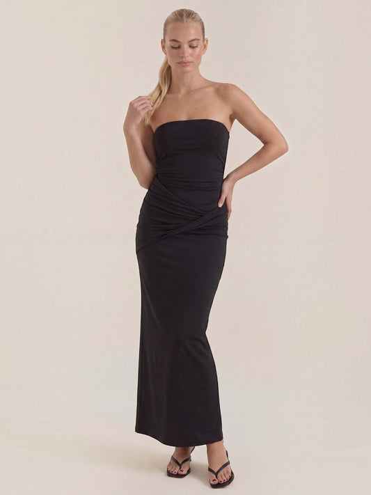 Quinn Maxikleid Bandeau mit Wickeloptik