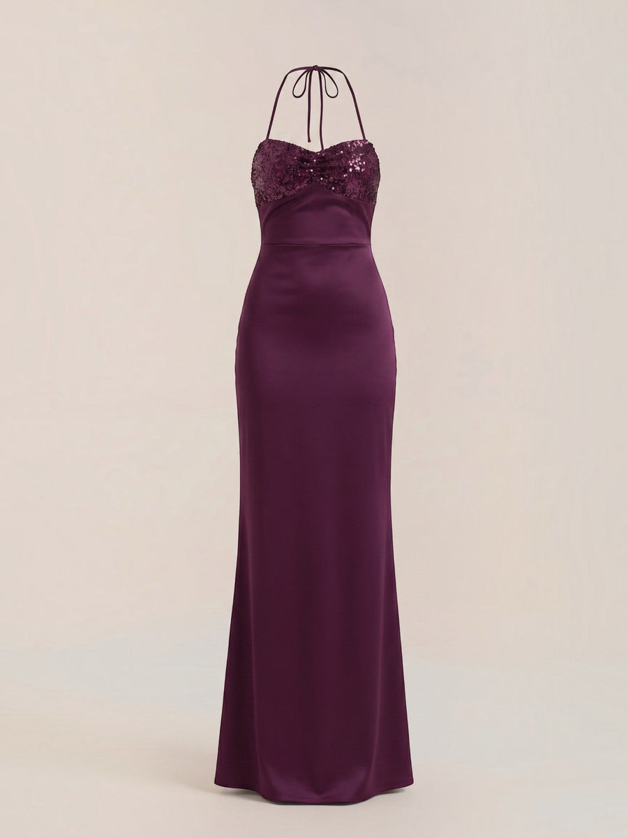 Sierra Maxi Abendkleid Neckholder mit Paillettenoberteil