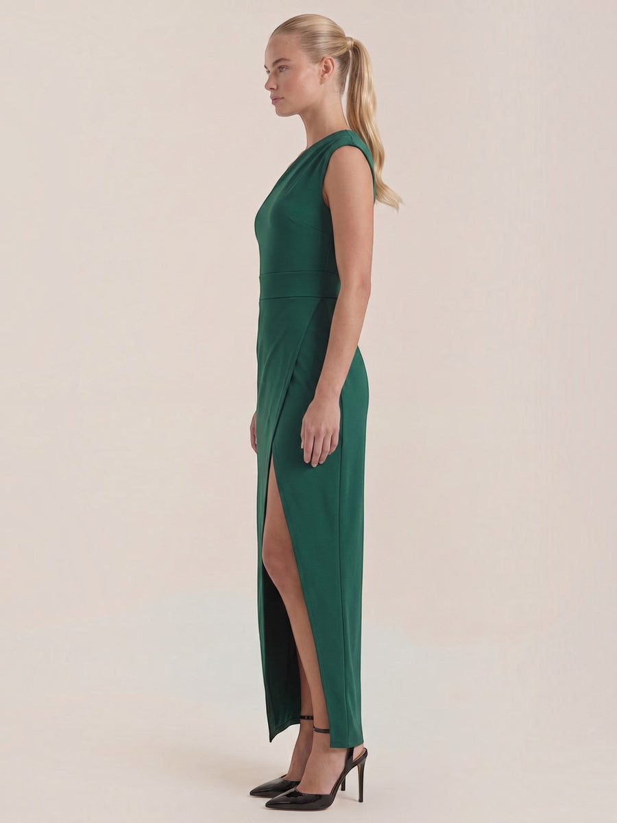 Fern Maxi Abendkleid One Shoulder mit Beinschlitz