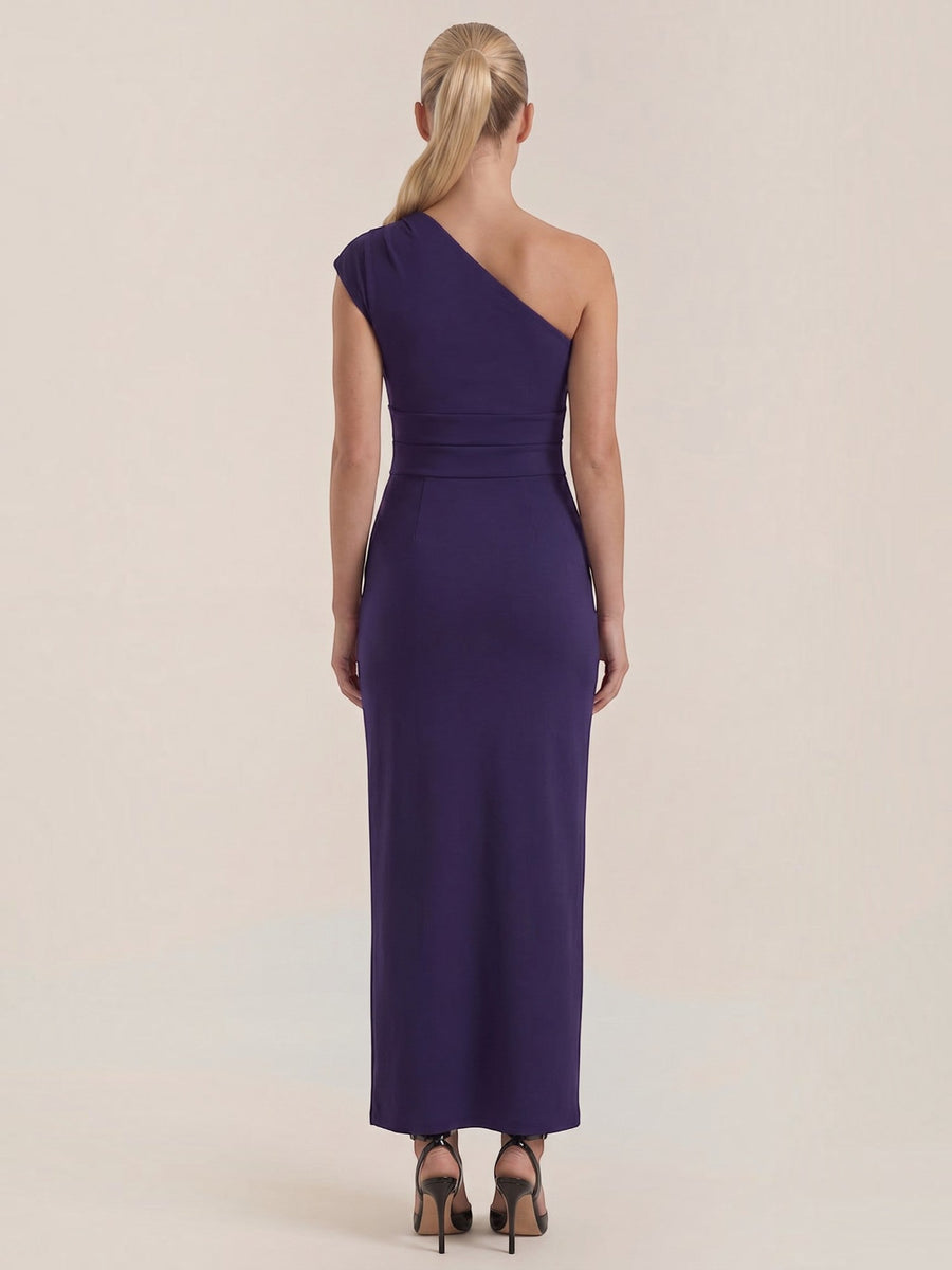 Fern Maxi Abendkleid One Shoulder mit Beinschlitz