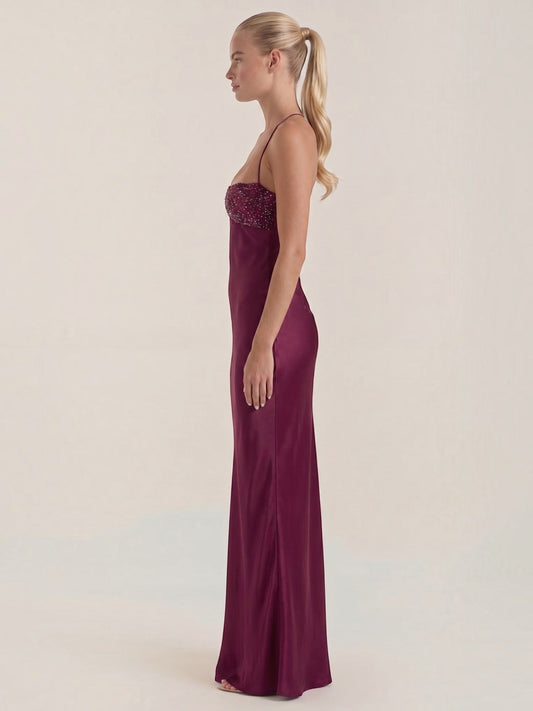 Sierra Maxi Abendkleid Neckholder mit Paillettenoberteil