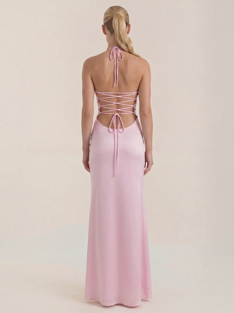 Sierra Maxi Abendkleid Neckholder mit Paillettenoberteil