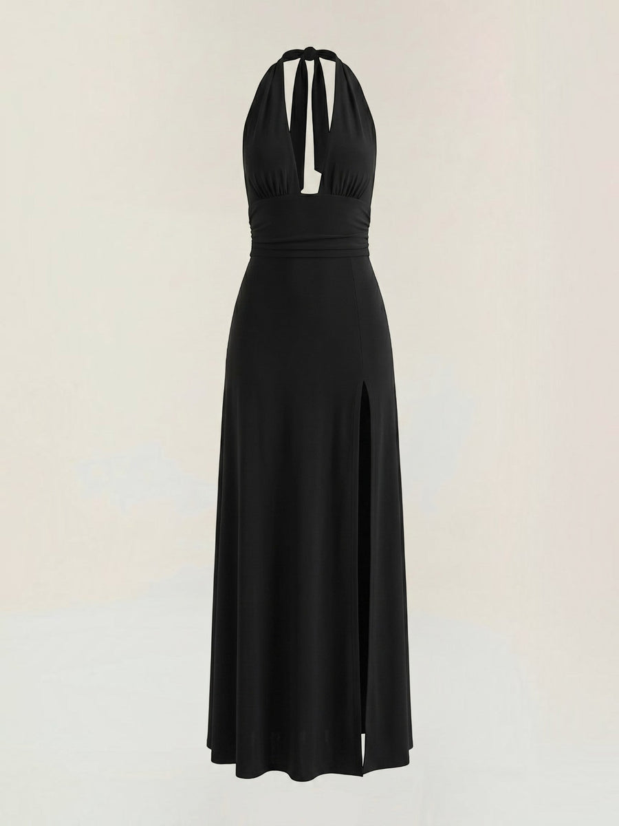 Anya Maxi Abendkleid Neckholder mit Beinschlitz