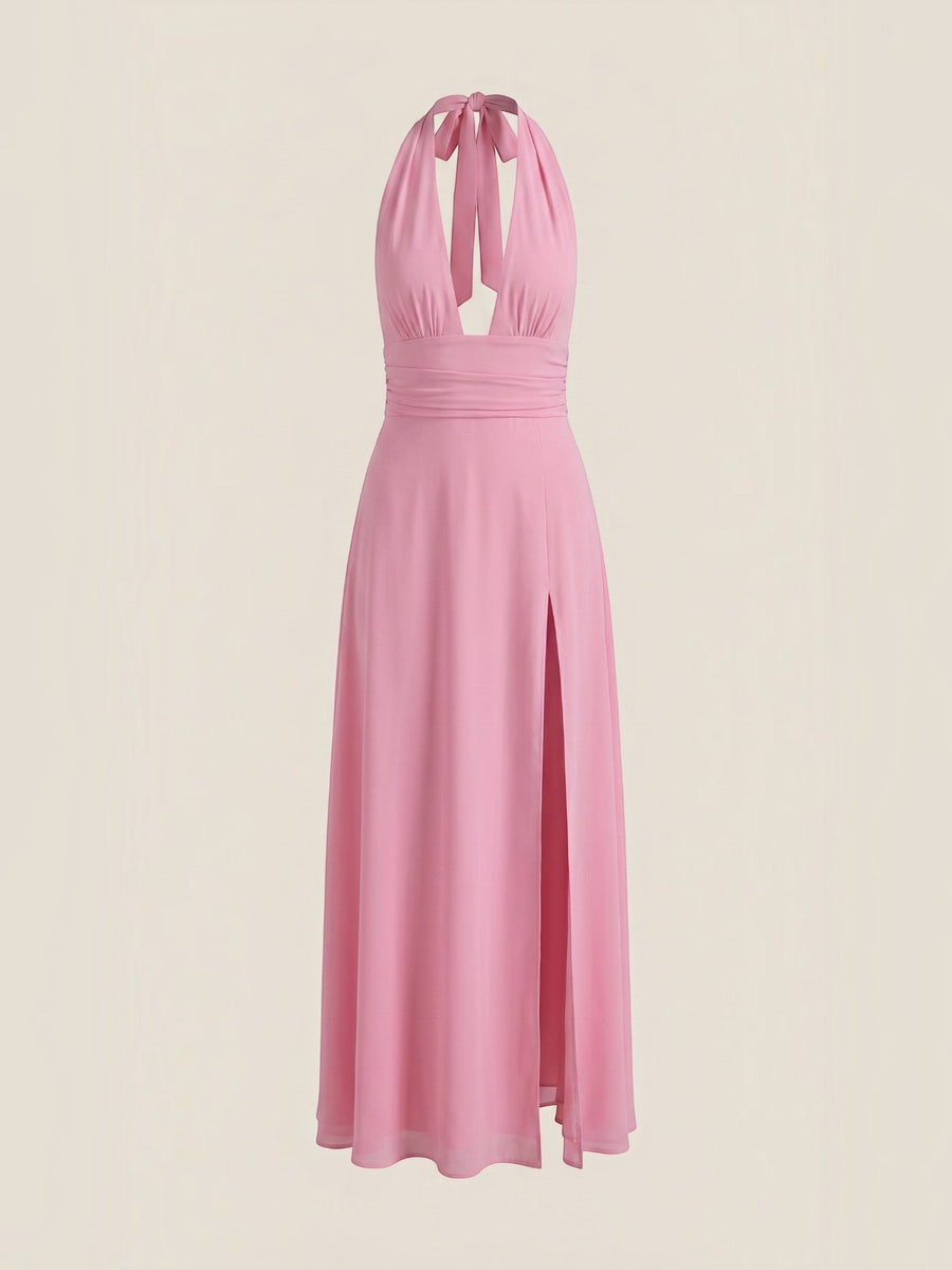 Anya Maxi Abendkleid Neckholder mit Beinschlitz