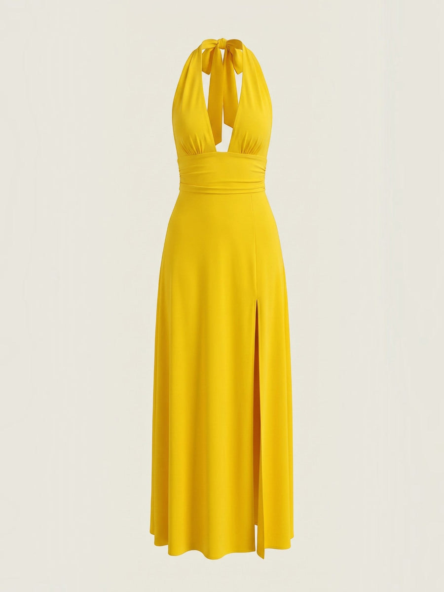 Anya Maxi Abendkleid Neckholder mit Beinschlitz