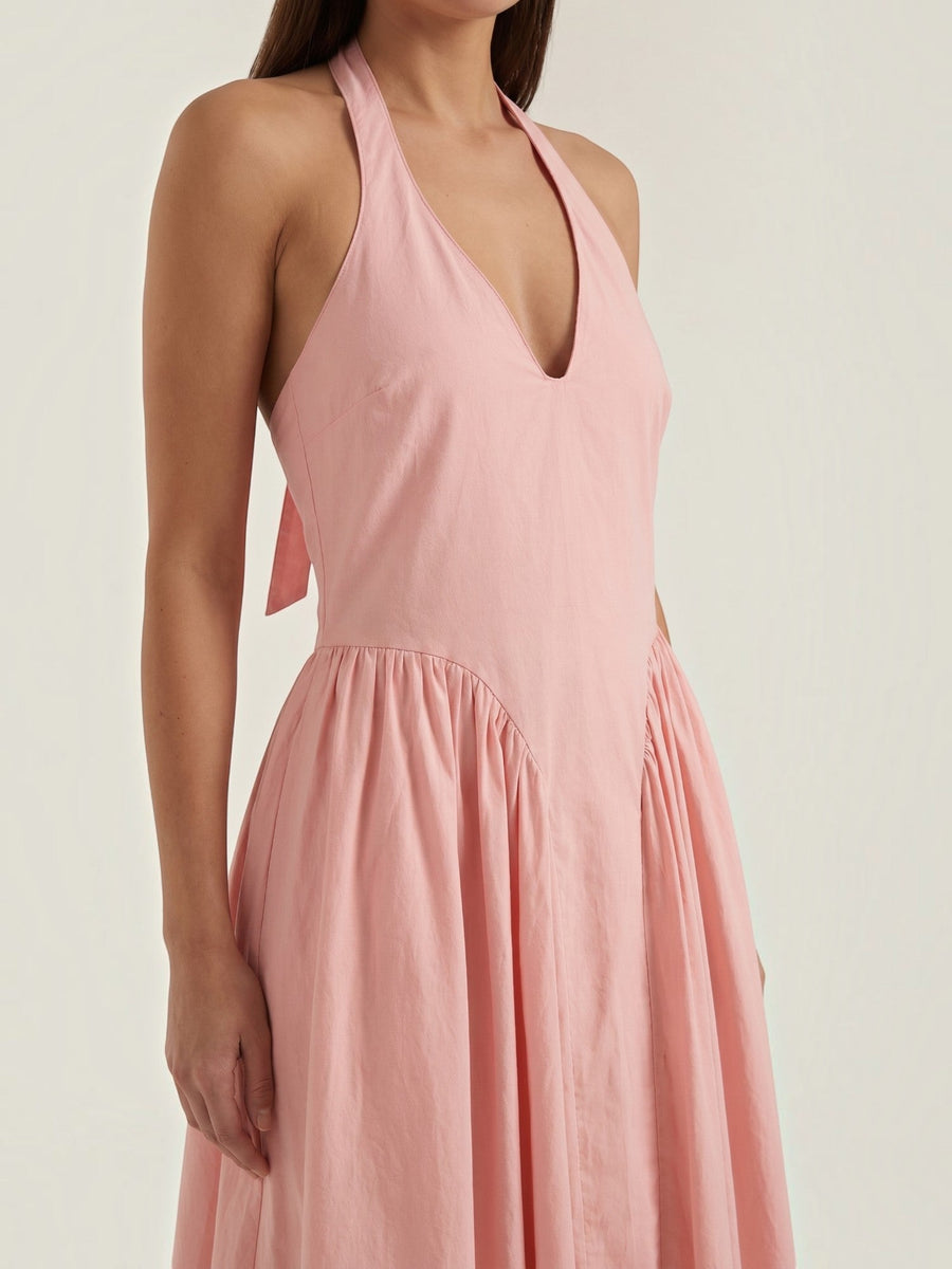 Kiara Neckholder-Midikleid mit ausgestelltem Rock