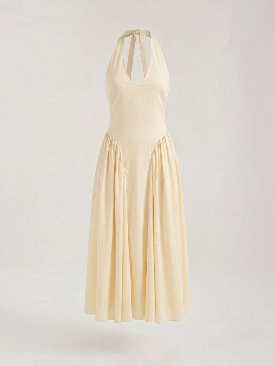 Kiara Neckholder-Midikleid mit ausgestelltem Rock