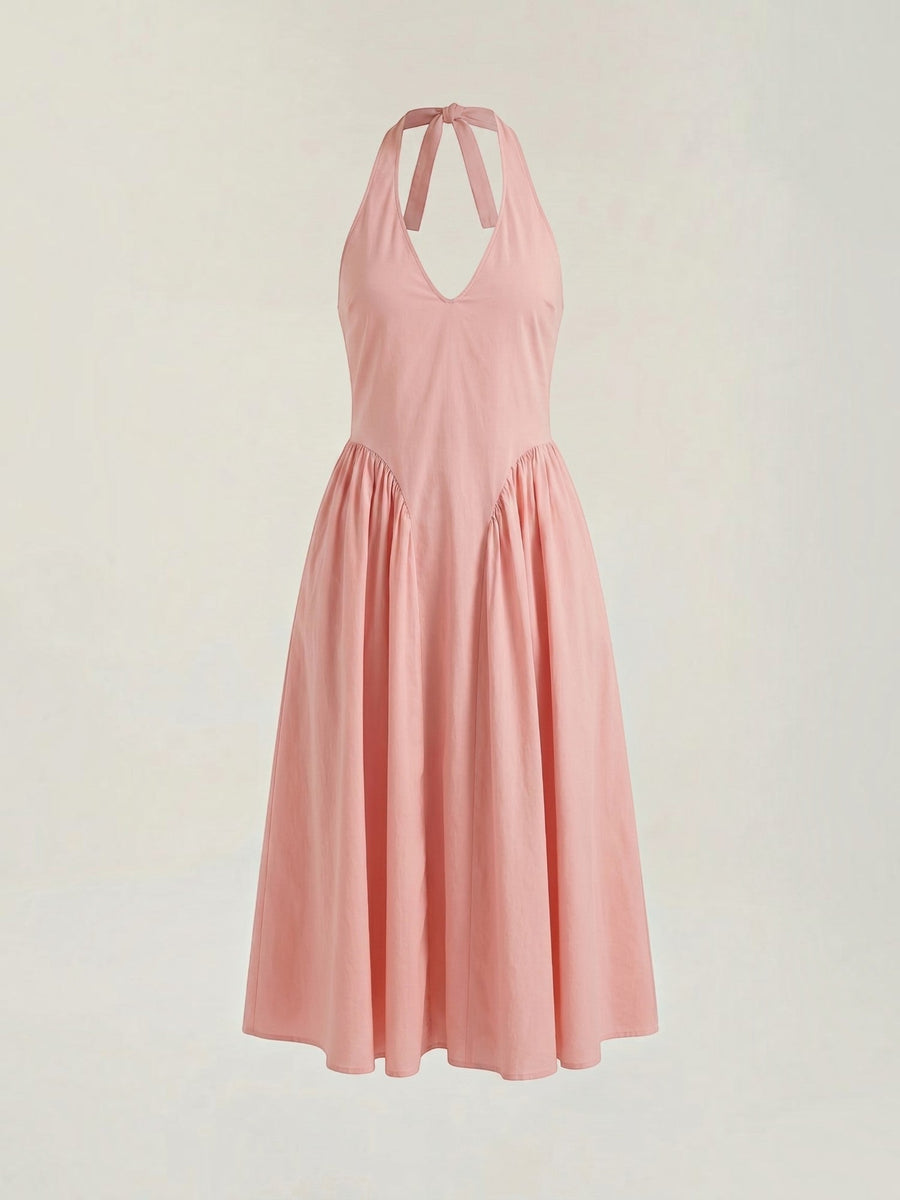 Kiara Neckholder-Midikleid mit ausgestelltem Rock