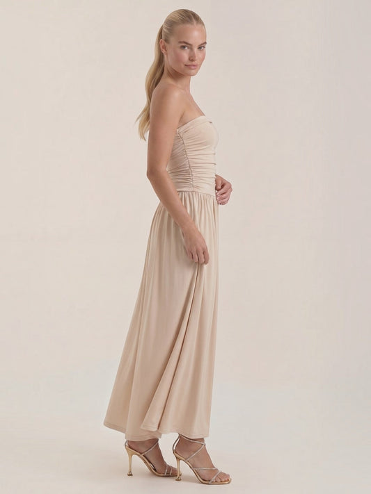 Keira Bandeau-Maxikleid mit Raffung