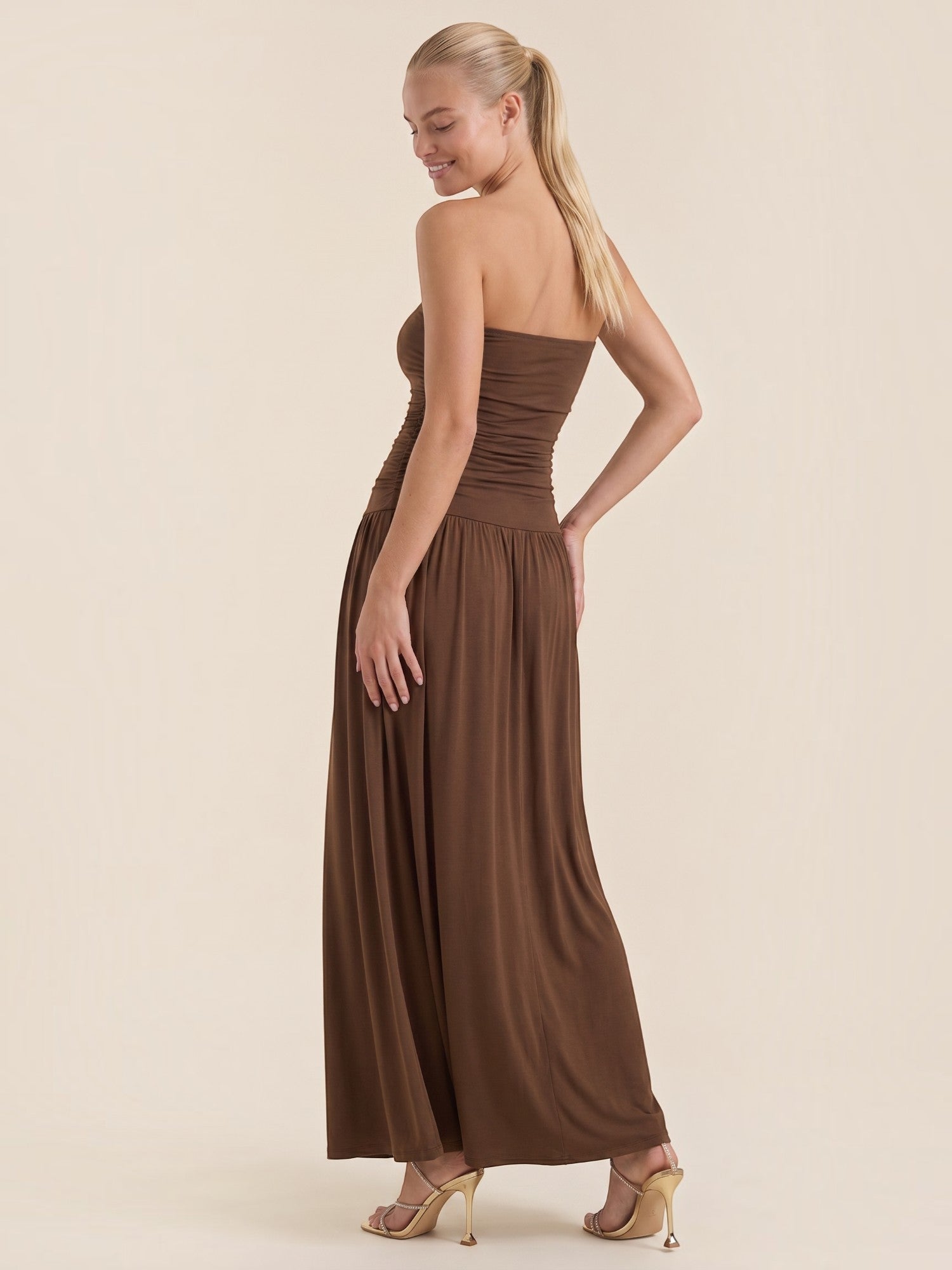 Keira Bandeau-Maxikleid mit Raffung