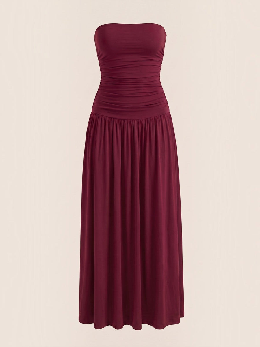 Keira Bandeau-Maxikleid mit Raffung