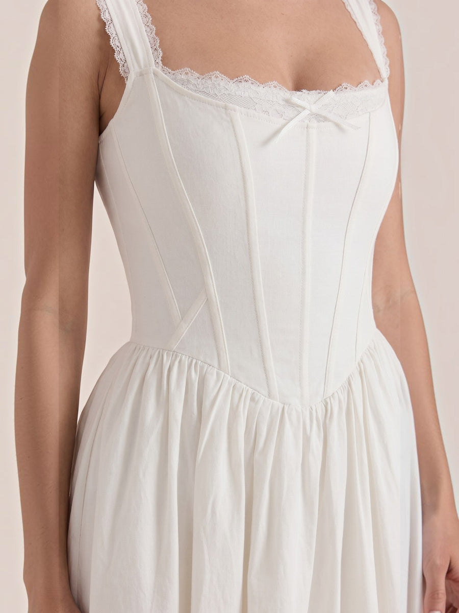 Kenya Midikleid mit Korsettoberteil und Spitzendetail