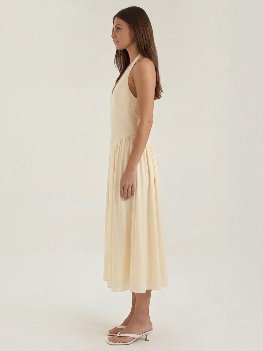 Kiara Neckholder-Midikleid mit ausgestelltem Rock