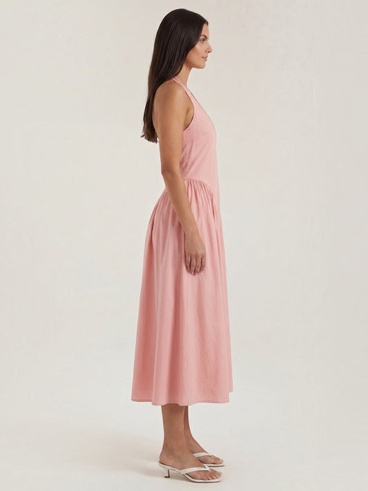 Kiara Neckholder-Midikleid mit ausgestelltem Rock